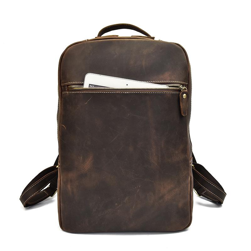 Cool Leather Mens Large Backpack Vintage Travel Backpack School Backpa ...
