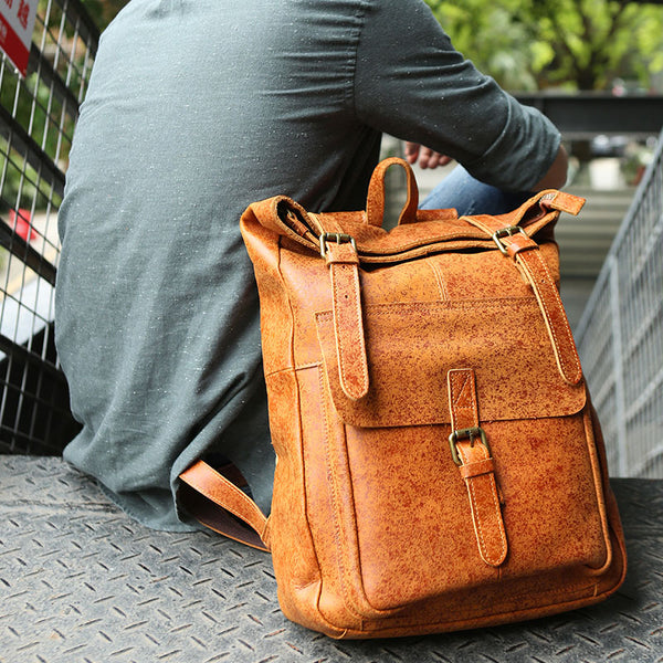 Cool Leather Mens Backpack Travel Backpacks Vintage Laptop Backpack fo ...