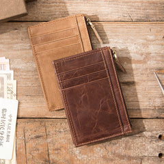 Cool Leather Mens Slim Front Pocket Wallet Small Wallets for Men - iwalletsmen