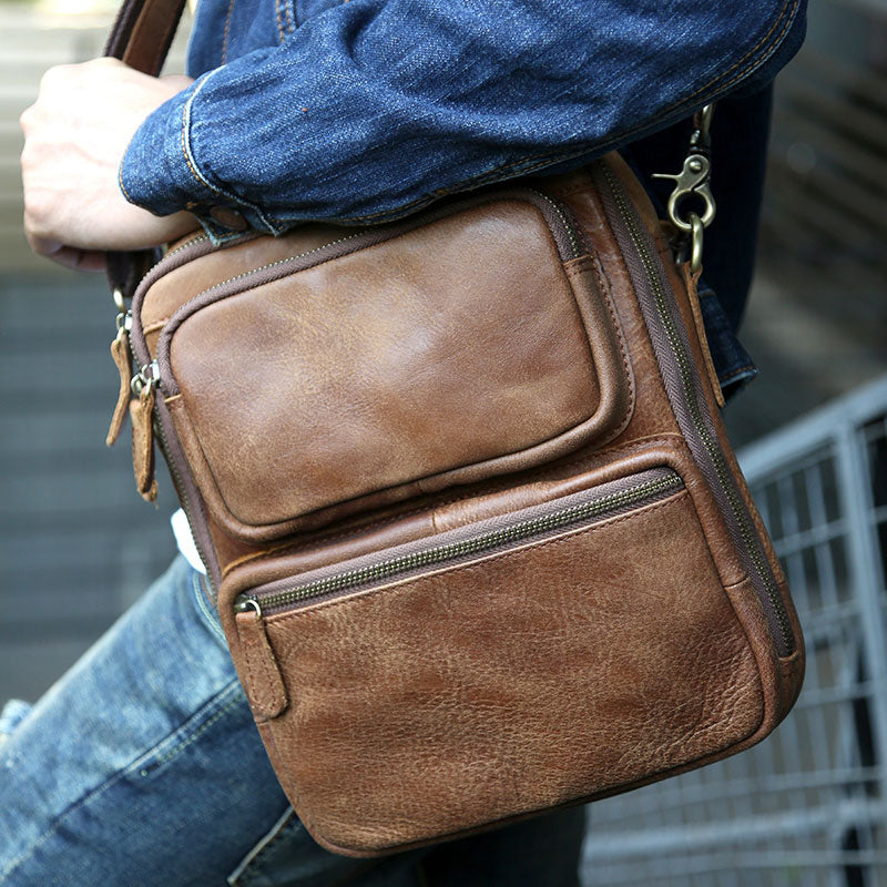 Cool Leather Mens Small Handbags Messenger Bags Shoulder Bag for men ...