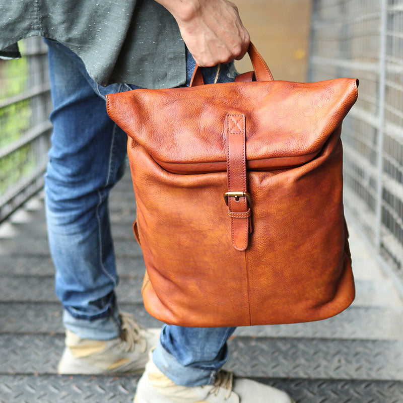 Cool Vintage Leather Mens Backpack Travel Backpack Laptop Backpacks fo ...