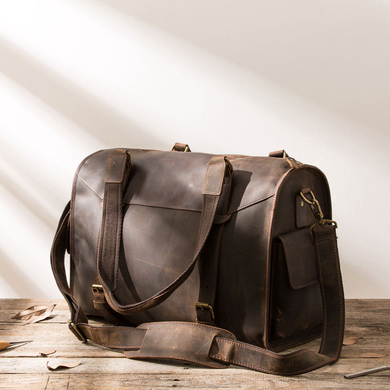 Cool Vintage Leather Mens Weekender Bag Travel Bags Shoulder Bags for ...