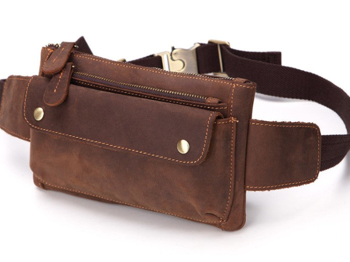 Cool Brown Vintage LEATHER MENS FANNY PACK FOR MEN BUMBAG WAIST BAGS ...