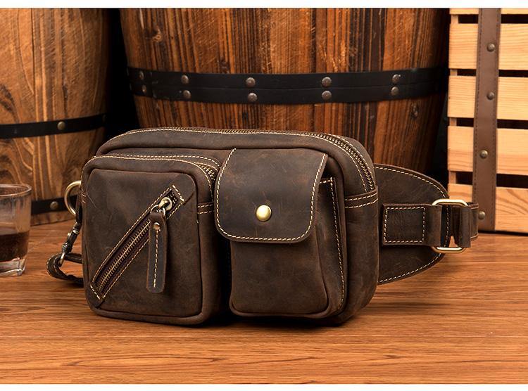 Cool Brown Leather Fanny Pack Mens Waist Bags Hip Pack Belt Bags Bumba ...