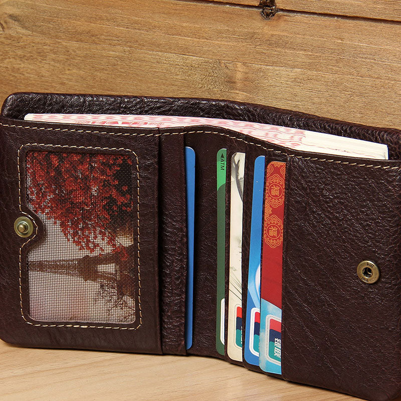 Handmade Genuine Leather Mens Cool billfold Leather Wallet Men Small W ...