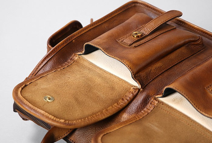 Handmade Genuine Leather Vintage Brown Mens Travel Bag Cool Messenger ...