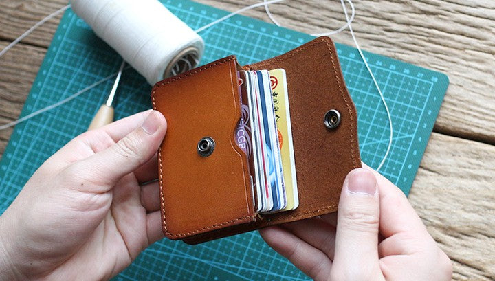 Handmade Leather Mens Change Wallet Card Wallet Front Pocket Wallets S ...