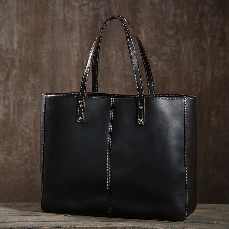 Handmade Leather Mens Tote Bag Cool Handbag Shoulder Bag Work Bag Lapt – iwalletsmen