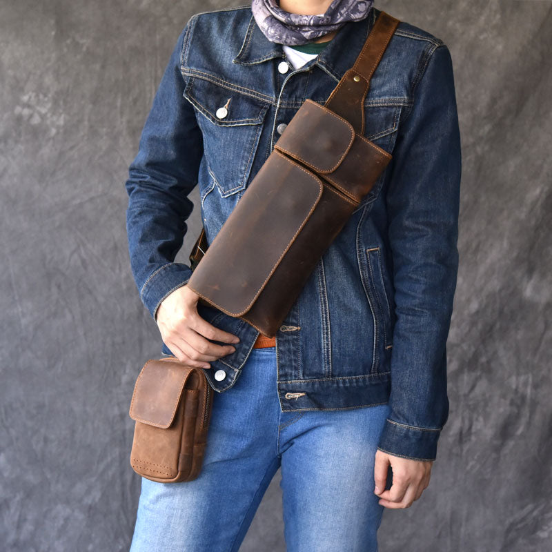 Handmade Vintage Leather Fanny Pack Mens Waist Bag Hip Pack Belt Bag f ...