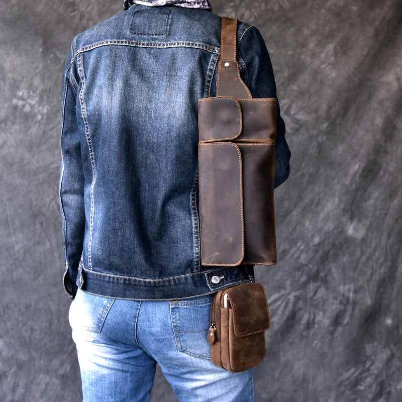 Handmade Vintage Leather Fanny Pack Mens Waist Bag Hip Pack Belt Bag f – iwalletsmen