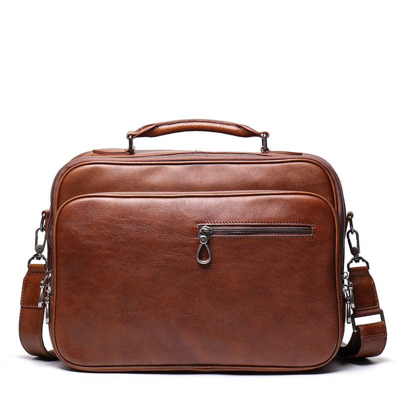 Fashion Brown Leather Men's Professional Briefcase 15‘’ Laptop Briefca ...
