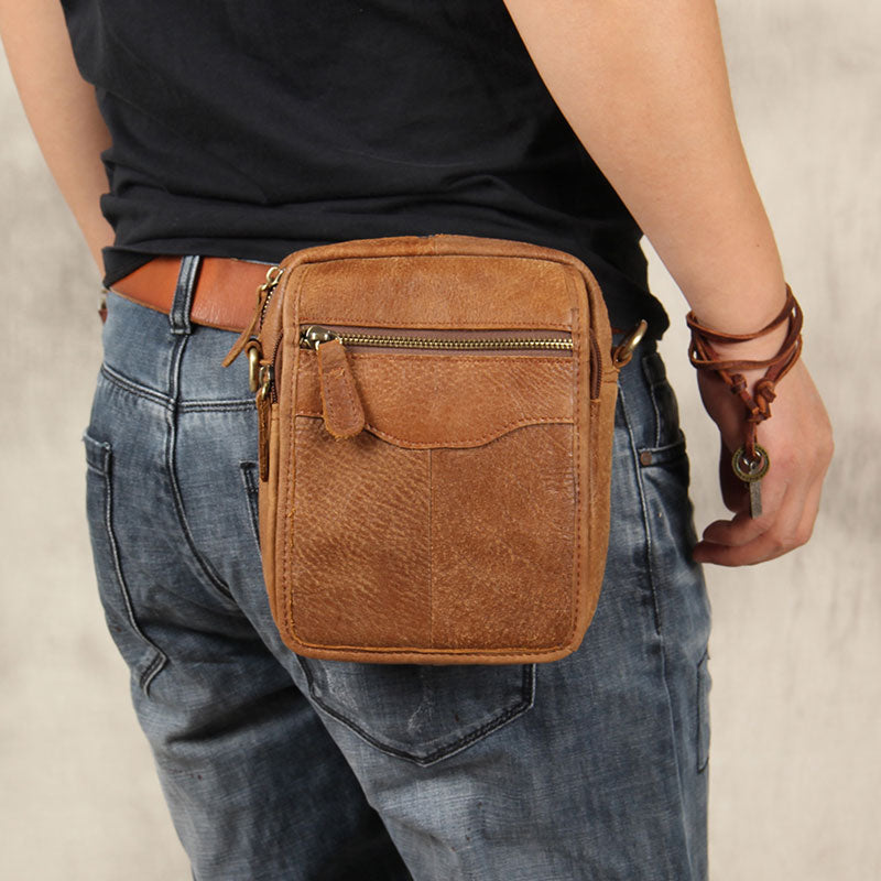 mens leather hip bag