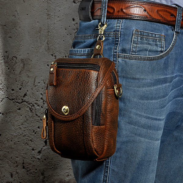 Leather Belt Pouch Mens Small Cases Waist Bag Shoulder Bag for Men ...