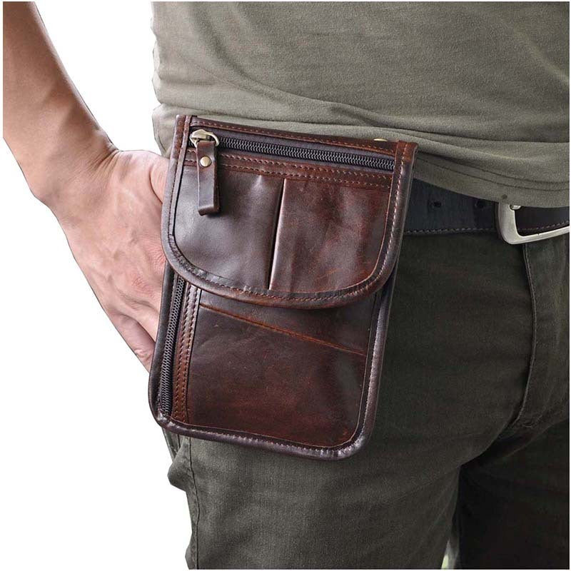 Leather Belt Pouch Mens Waist Bag Shoulder Bag for Men – iwalletsmen