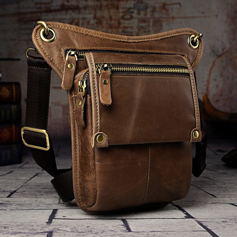 Leather Drop Leg Bag Belt Pouch Mens Waist Bag Shoulder Bag for Men ...