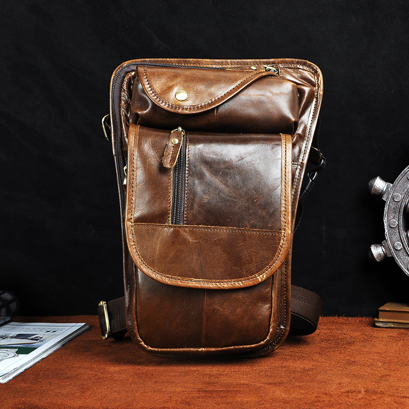 Leather Drop Leg Bag Belt Pouch Mens Waist Bag Shoulder Bag for Men ...