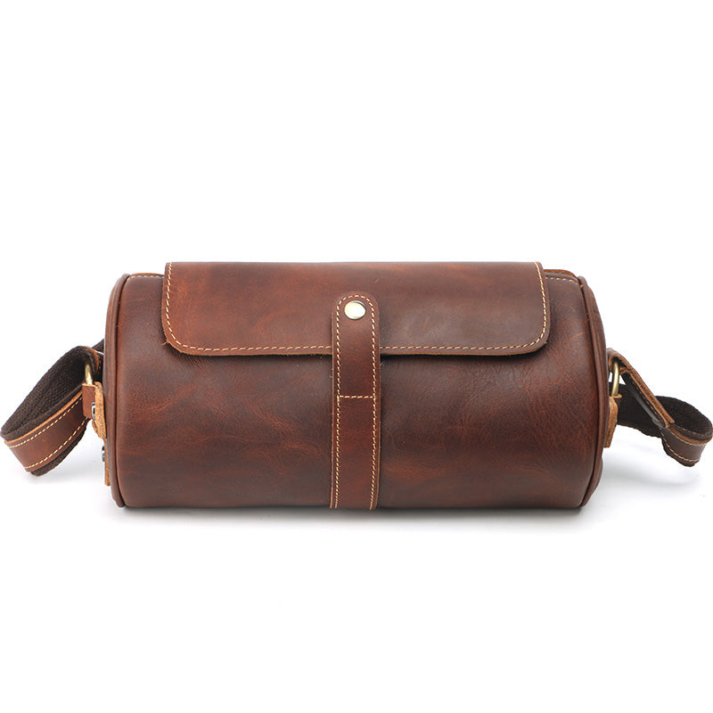 Leather Mens Cool Barrel Sling Bag Crossbody Bag for men – iwalletsmen