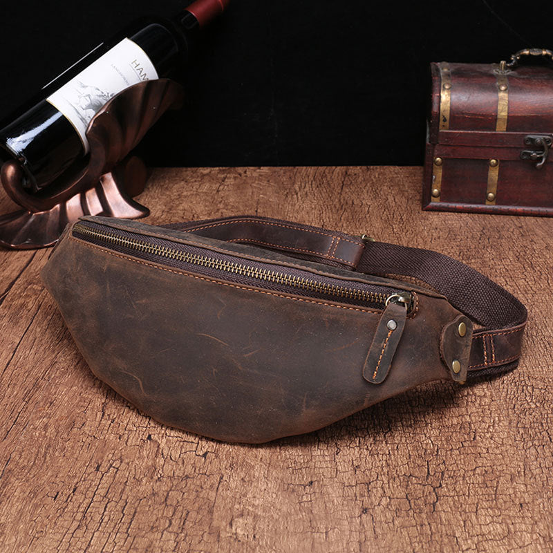 Leather Mens Fanny Pack Waist Bag Hip Pack Belt Bag Bumbag for Men ...