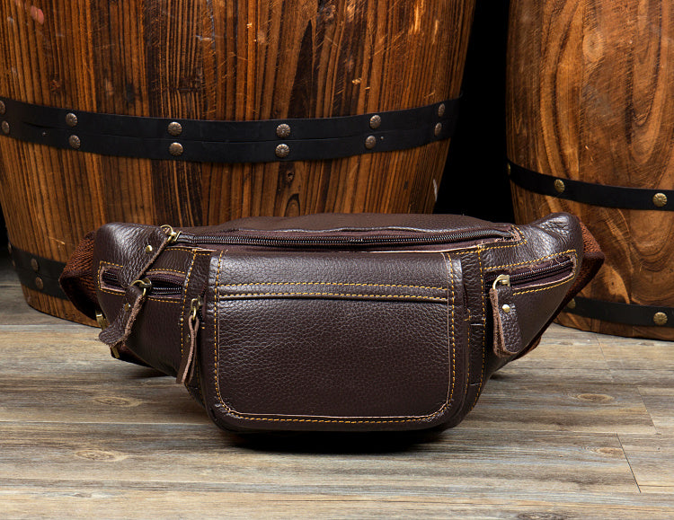 Leather Mens Fanny Pack Waist Bag Hip Pack Belt Bag Bumbag for Men – iwalletsmen
