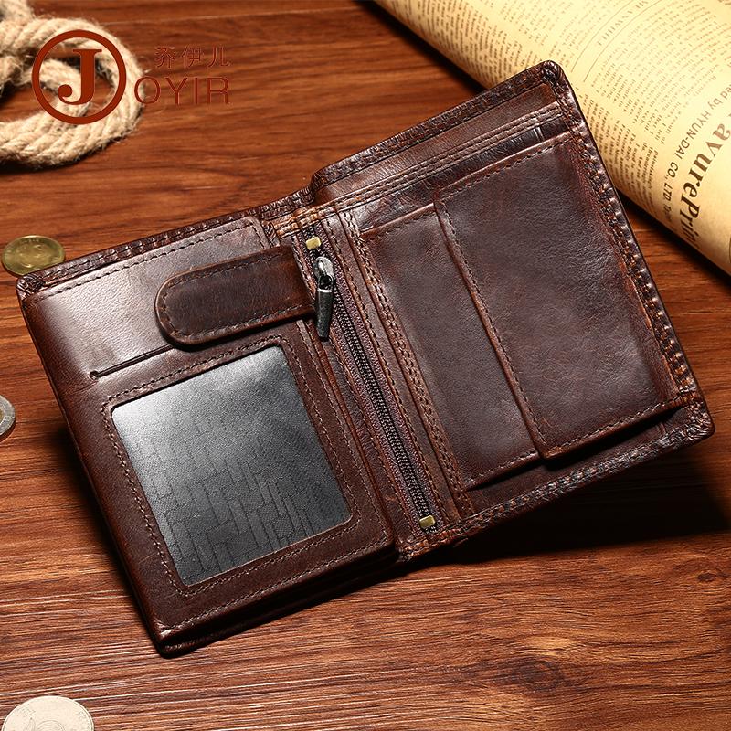Leather Mens Small Wallet Slim Trifold Vintage Wallet for Mens ...