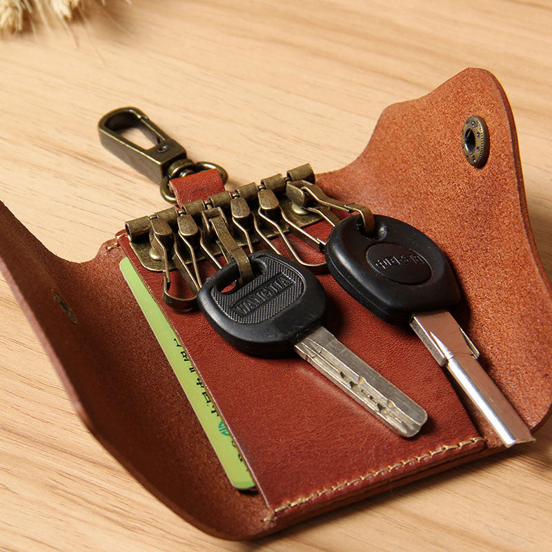 Mens Cool Key Wallet Handmade Leather Car Key Card Holder ...
