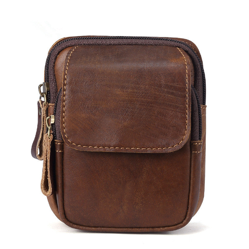 Vintage Brown Leather Men&#39;s Cell Phone Holster Belt Pouch Belt Bag For – iwalletsmen