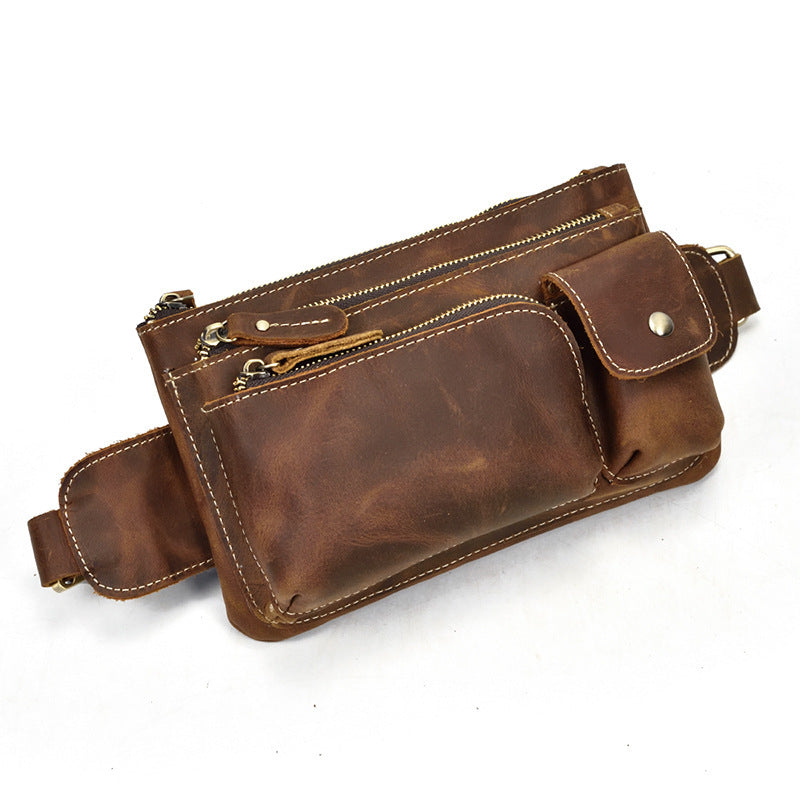 Vintage Leather Fanny Pack Mens Waist Bag Hip Pack Belt Bag for Men ...