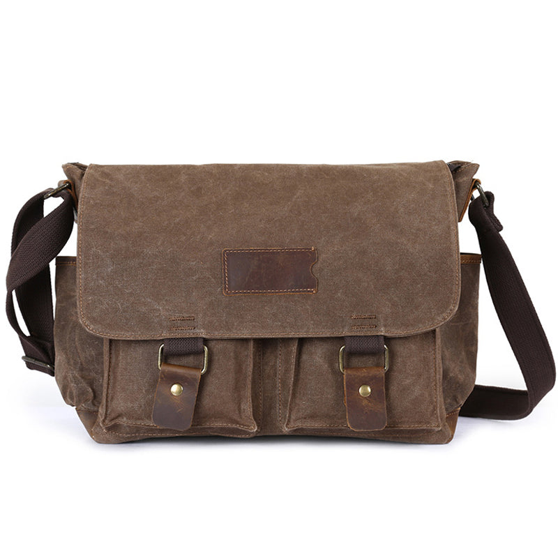 Waxed Canvas Messenger Bags for men Vintage Shoulder Bag for men ...