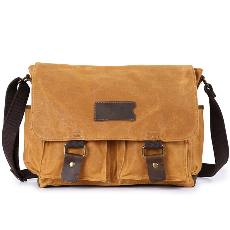 Waxed Canvas Messenger Bags for men Vintage Shoulder Bag for men ...