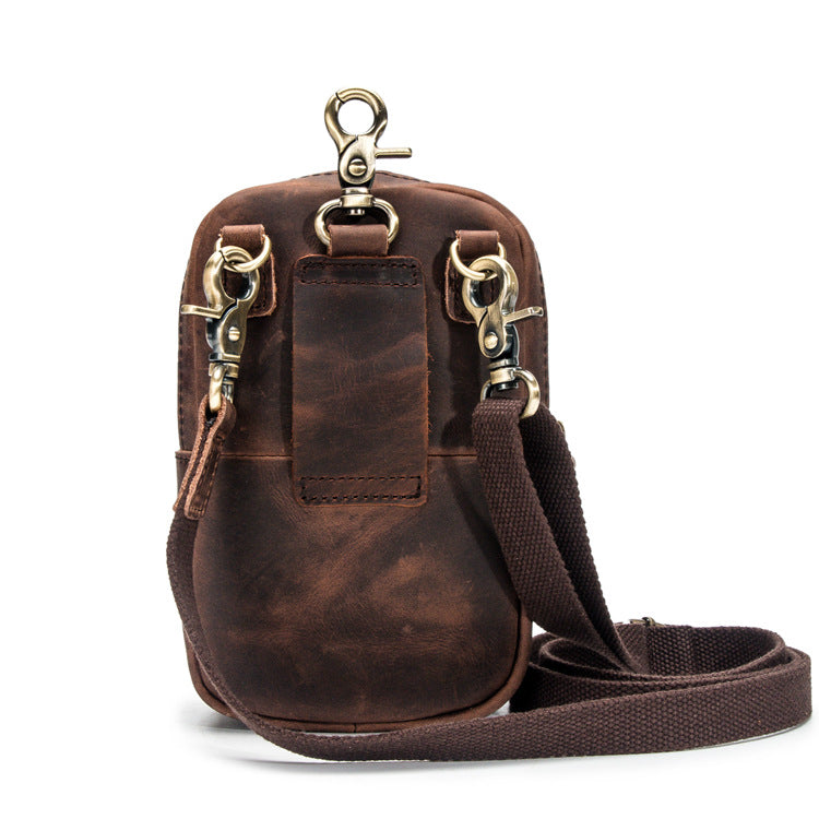 Cool Brown Leather Men&#39;s Small Belt Pouch Cell Phone Holster Belt Bag – iwalletsmen