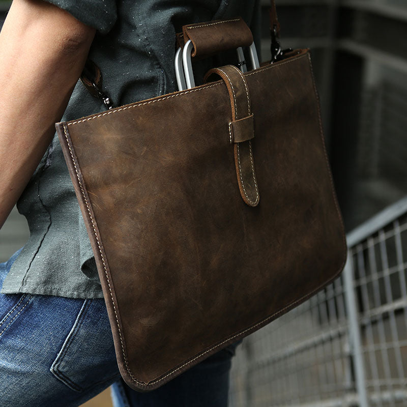 mens slim leather laptop bag