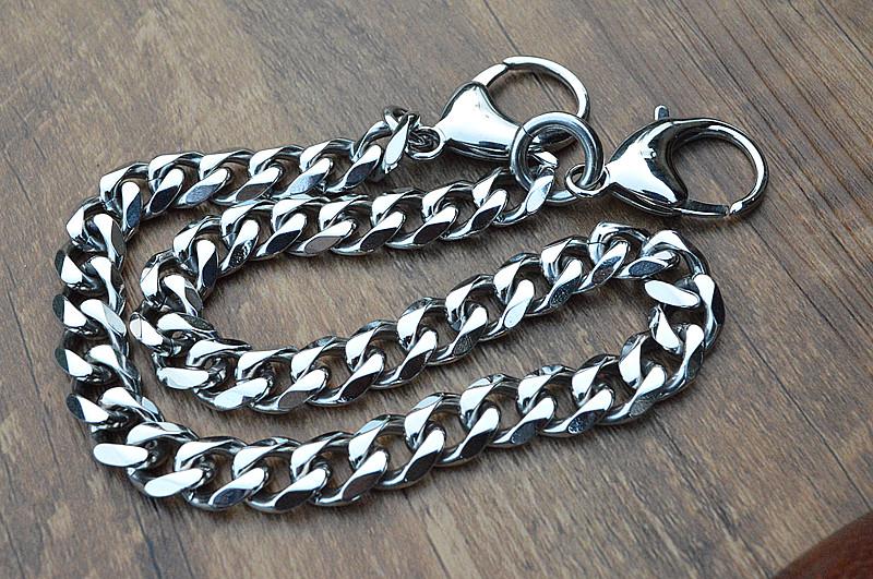 Solid Stainless Steel Cool Punk Rock Wallet Chain Biker Trucker Wallet ...