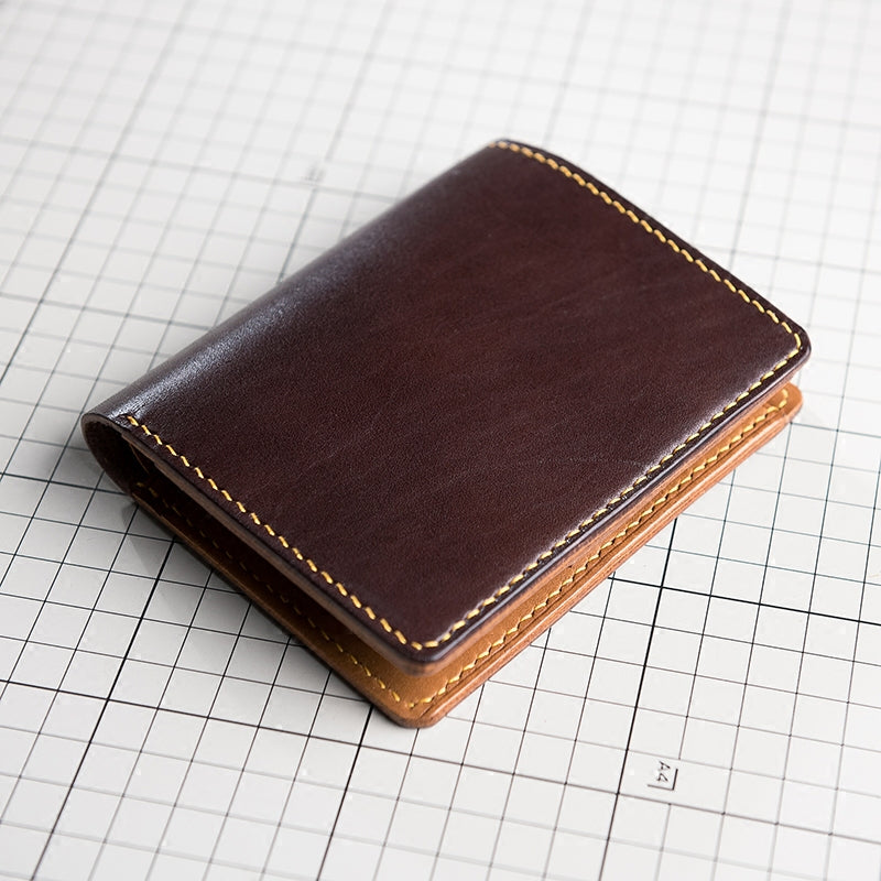 Handmade Leather Mens Cool Slim Leather Wallet Men Small Wallets Bifol – iwalletsmen