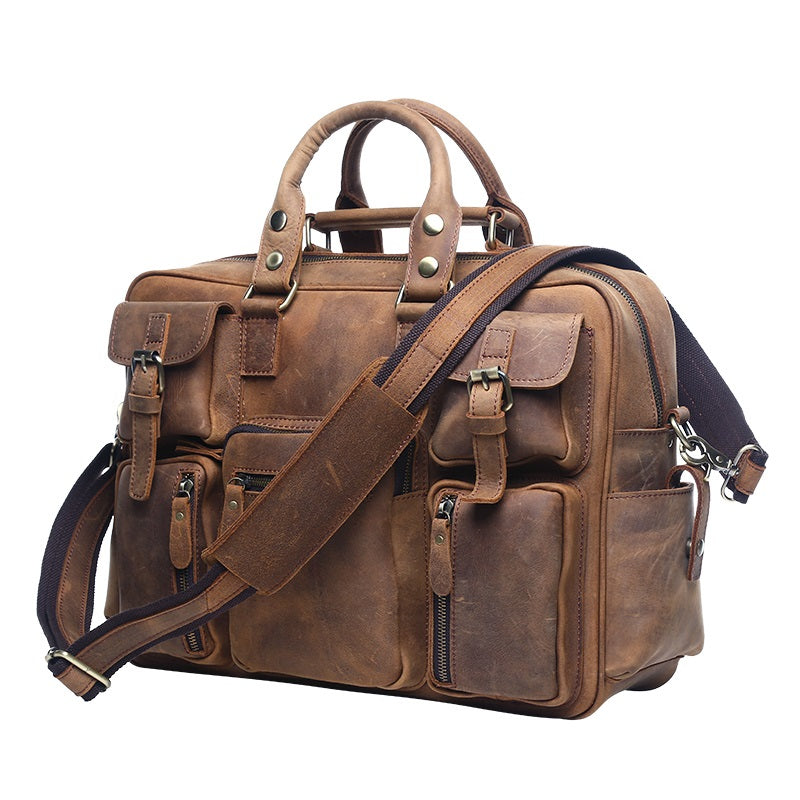 Genuine Leather Mens Cool Messenger Bag Work Bag Satchel Bag Briefcase ...