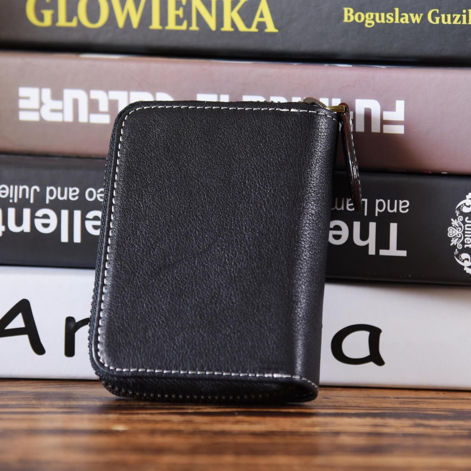 Handmade Mens Cool billfold Leather Wallet Men Small Card Wallets Zipp ...