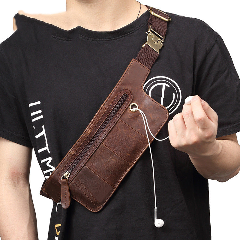 Vintage Leather Slim Fanny Pack Mens Waist Bag Hip Pack Belt Bag for M ...