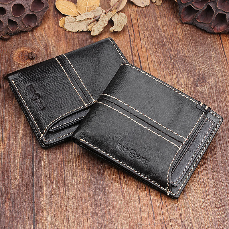 Handmade Leather Mens Cool Slim Leather Wallet Men Small Wallets Bifol ...
