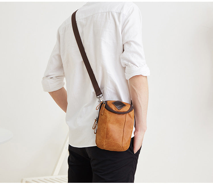 Leather Belt Pouch Mens Small Cases Waist Bag Hip Pack Belt Bag Fanny ...