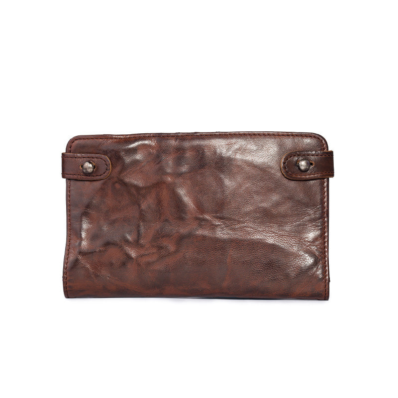 Genuine Leather Mens Cool Long Leather Wallet Bifold Clutch Wallet for – iwalletsmen