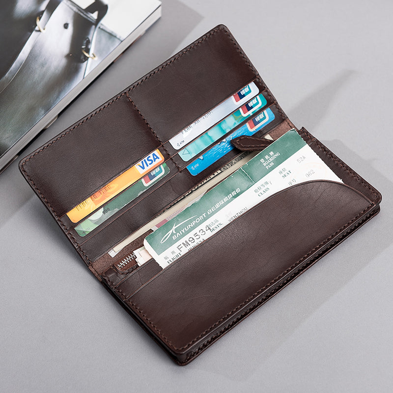 Handmade Leather Mens Travel Wallet Passport Leather Wallet Long Phone ...