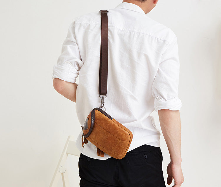 Leather Belt Pouch Mens Small Cases Waist Bag Hip Pack Belt Bag Fanny ...