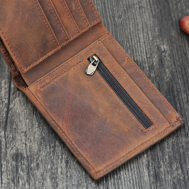 Handmade Leather Mens Cool Slim Leather Wallet Card Wallet Holders Men ...