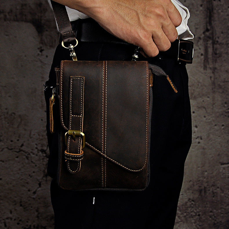 Leather Belt Pouch Mens Small Cases Waist Bag Hip Pack Belt Bag Fanny ...