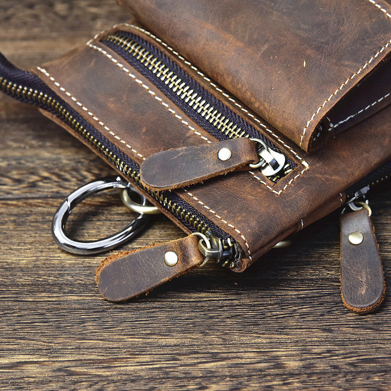 Leather Belt Pouch Mens Cases Waist Bag Hip Pack Belt Bag Fanny Pack B ...