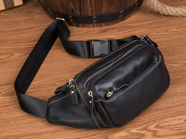 Vintage Leather Fanny Pack Mens Waist Bag Hip Pack Belt Bag Bumbag for ...