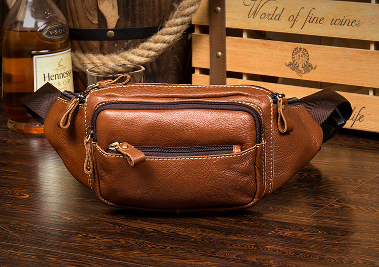 Vintage Leather Fanny Pack Mens Waist Bag Hip Pack Belt Bag Bumbag for ...