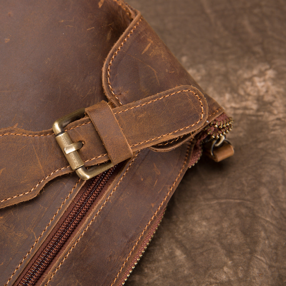 Vintage Leather Fanny Pack Mens Waist Bag Hip Pack Belt Bag for Men – iwalletsmen