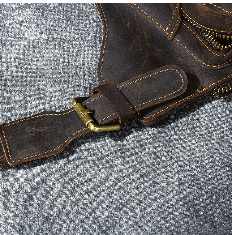 Vintage Leather Fanny Pack Mens Waist Bag Hip Pack Belt Bag for Men ...