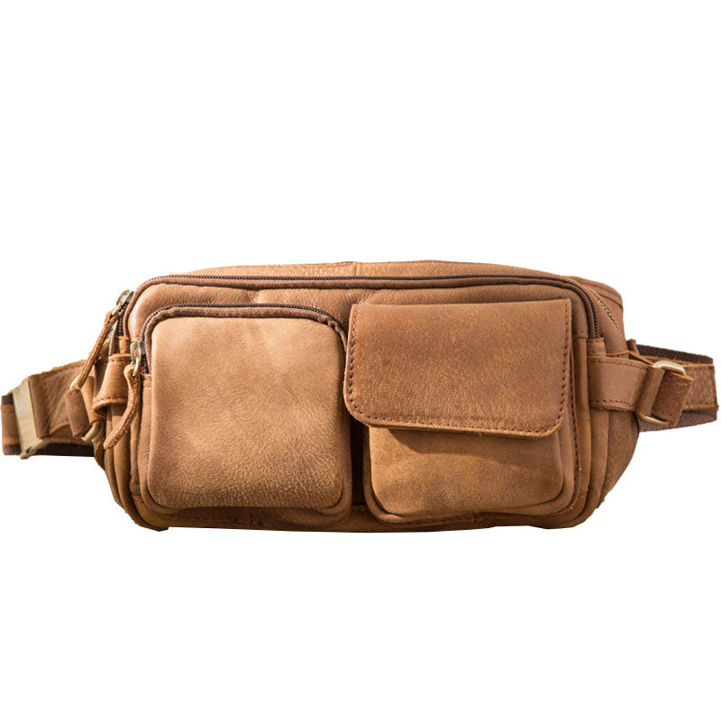 Vintage Leather Fanny Packs Mens Waist Bag Hip Pack Belt Bag for Men – iwalletsmen