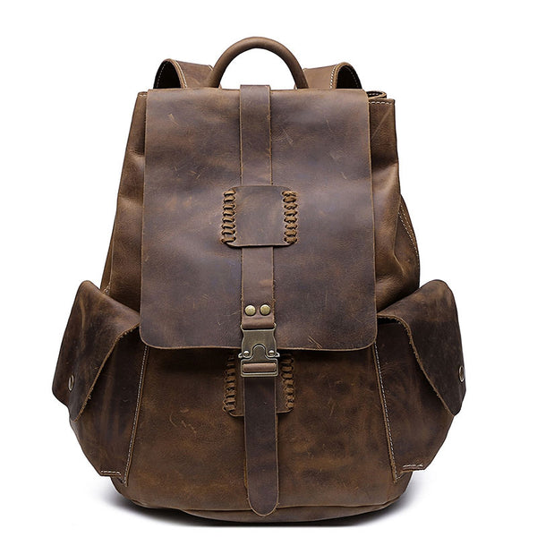 Vintage Leather Mens Cool Backpack Large Travel Bag Hiking Bag for men ...